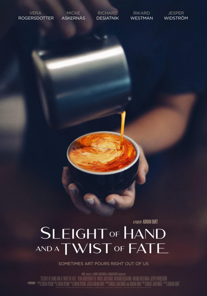 teaser poster for short film Sleight of Hand and a Twist of Fate by Mårten Kellerman, kellermandesign.com