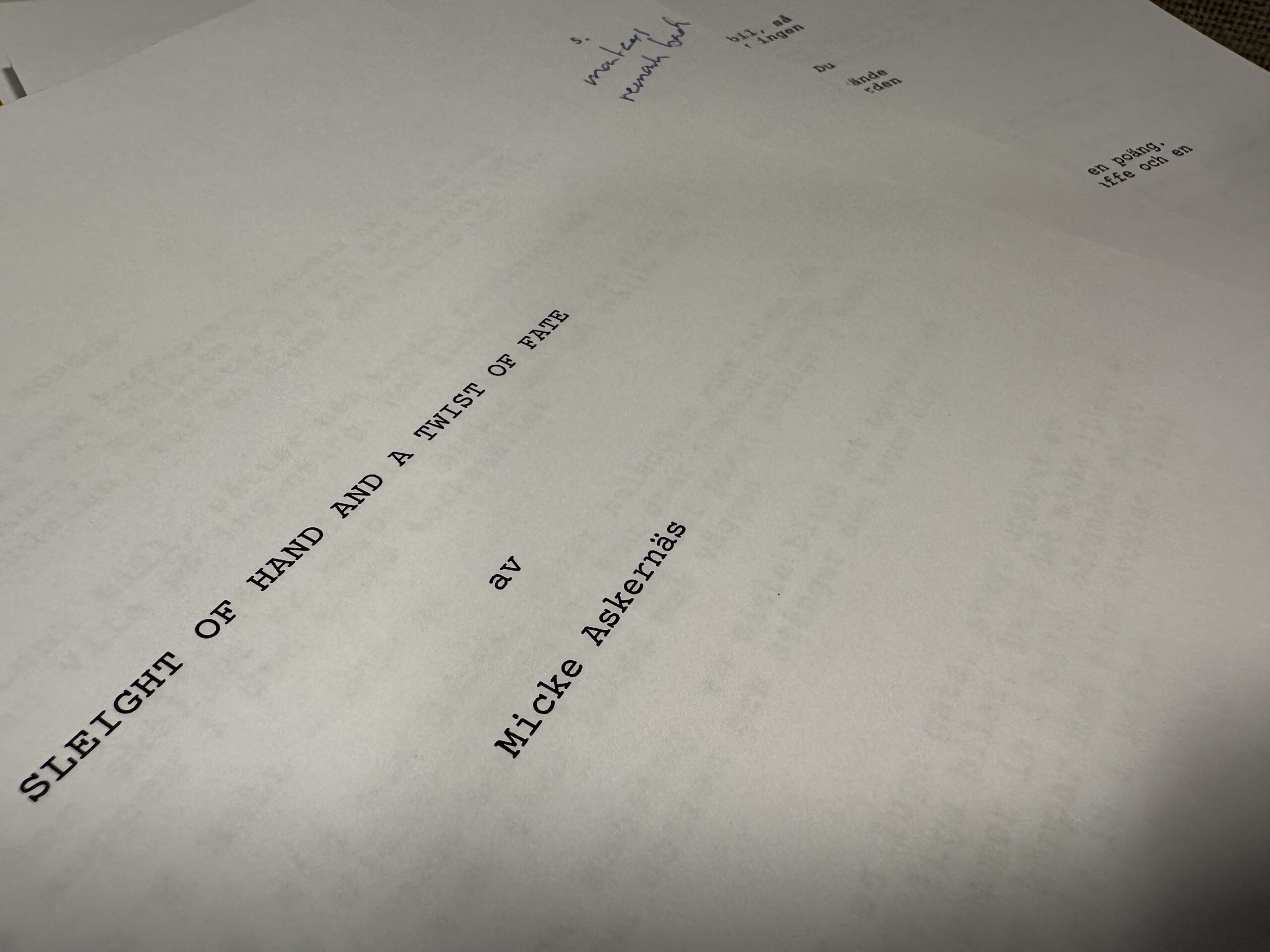 Script rewrites for a short film